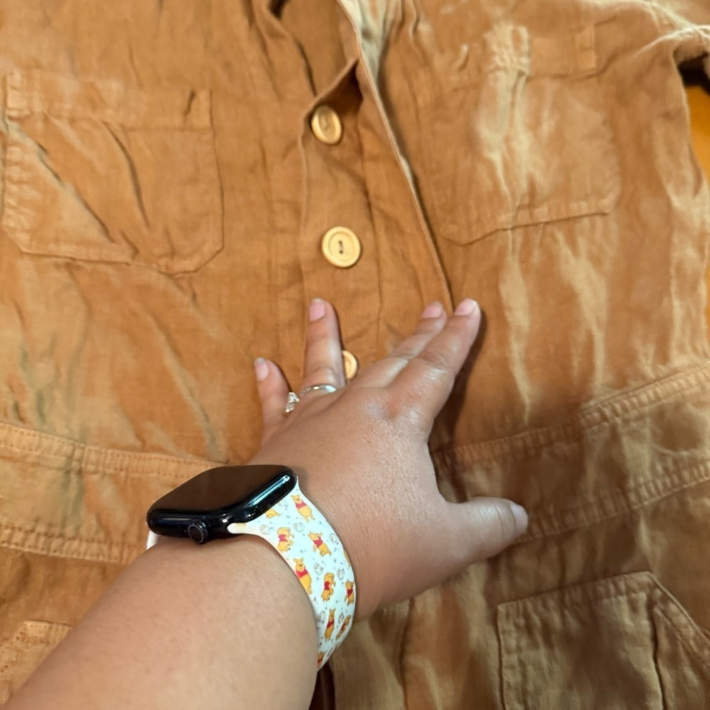 MATE the Label Long Sleeve Linen Jumpsuit Boilersuit Light Brown Sz XS Relaxed - Picture 6 of 16